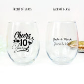 10周年結婚お祝い ステムなしワイングラス