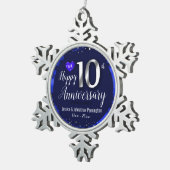 10周年結婚を迎える スノーフレークピューターオーナメント (右)