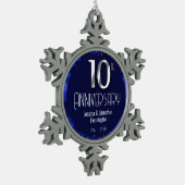 10周年結婚を迎える スノーフレークピューターオーナメント (左)