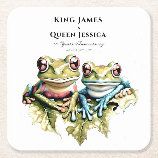 10周年結婚園園のカジュアルパーティー スクエアペーパーコースター (正面)