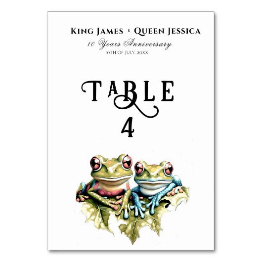 10周年結婚園園のカジュアルパーティー テーブルナンバー (正面)