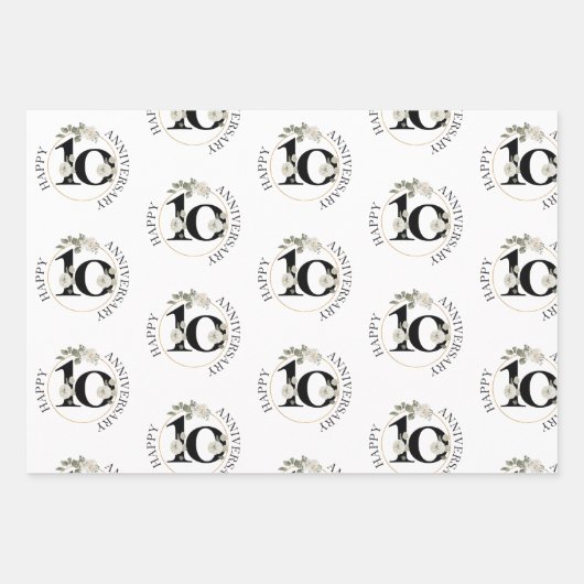 10周年結婚記念カスタム会 ラッピングペーパーシート (正面)