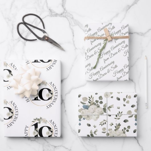 10周年結婚記念カスタム会 ラッピングペーパーシート (正面)