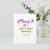 10周年結婚記念日のお祝いに、淡いゴールドの mauve を飾って ポストカード (スタンド正面)