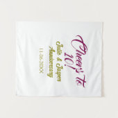 10周年結婚記念日のお祝いに Mauve ゴールドの名前 タペストリー (正面(横))