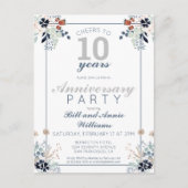 10周年結婚記念日のお祝い　10年間の喜びを祝って ポストカード (正面)