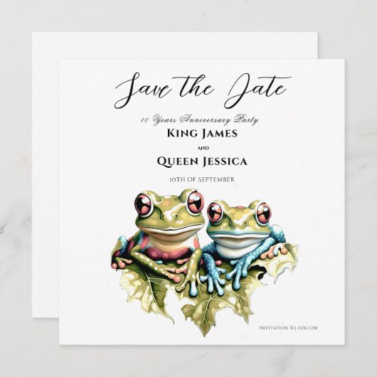 10周年結婚記念日のガーデンパーティー カジュアルスタイル セーブザデート (正面/裏面)