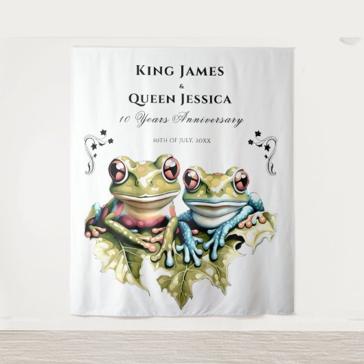 10周年結婚記念日のガーデンパーティー カジュアルスタイル タペストリー (正面)