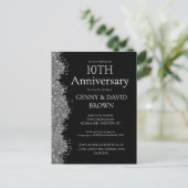 10周年結婚記念日のシルバー疑似グリッター ポストカード (スタンド正面)