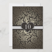 10周年結婚記念日のダマスク招待状 招待状 (正面)