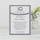 10周年結婚記念日のハートの招待状 招待状 (スタンド正面)