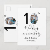 10周年結婚記念日の名前フォト 太文字 ポストカード (正面/裏面)