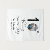 10周年結婚記念日の名前写真太文字 タペストリー (正面(横))