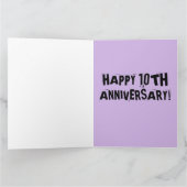 10周年結婚記念日の大きなグリーティングカード カード (内部)
