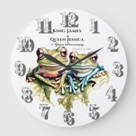 10周年結婚記念日の庭でのカジュアルパーティー ラージ壁時計