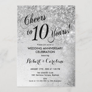 10周年結婚記念日の銀 招待状