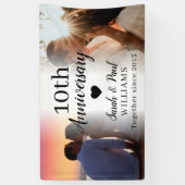 10周年結婚記念日オーダーメイド2枚写真コラージュ 横断幕 (縦)