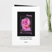 10周年結婚記念日カード ピンクのバラのつぼみ カード (裏面)