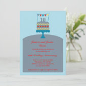 10周年結婚記念日ケーキ招待状 招待状 (スタンド正面)