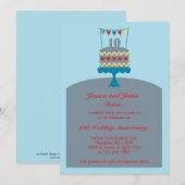 10周年結婚記念日ケーキ招待状 招待状 (正面/裏面)