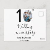 10周年結婚記念日名前写真太文字ステッカー ポストカード (裏面)