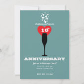 10周年結婚記念日招待状 - 乾杯! 招待状 (裏面)