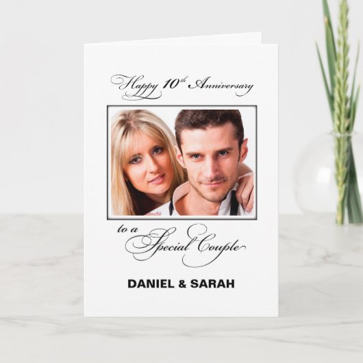 10周年結婚記念日 オーダーメイド 名前と写真 カード (正面)