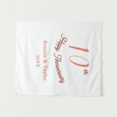 10周年結婚記念日 ピーチパステル ネーム レトロB タペストリー (正面(横))