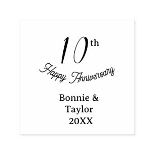 10周年結婚記念日 ピーチパステル 名前 レトロb セルフインキングスタンプ