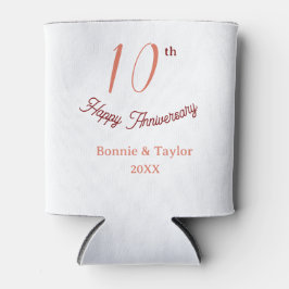 10周年結婚記念日 ピーチパステル 名前 レトロb 缶クーラー