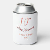 10周年結婚記念日 ピーチパステル 名前 レトロb 缶クーラー (缶裏面)