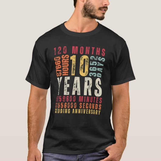 10周年結婚記念日 10年目の結婚 ビン Tシャツ (正面)