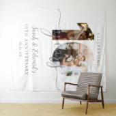 10周年結婚記念日 2枚の写真の背景 タペストリー (インサイチュ(横))