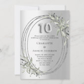 10周年結婚銀の緑 招待状 (正面)