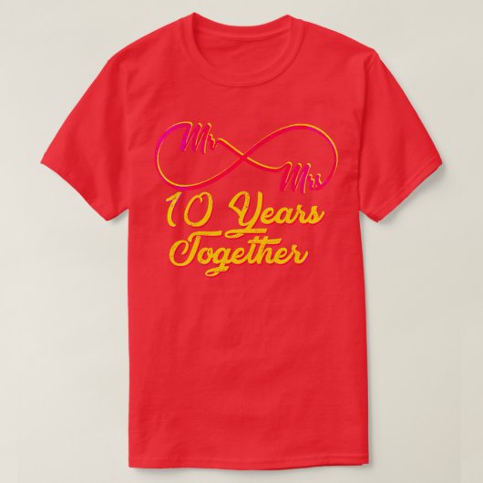 10周年結婚10周年2 Tシャツ (デザイン正面)