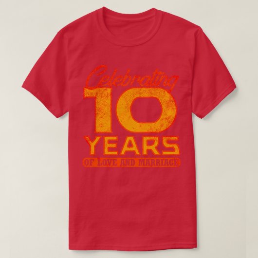 10周年結婚10周年4 Tシャツ (デザイン正面)