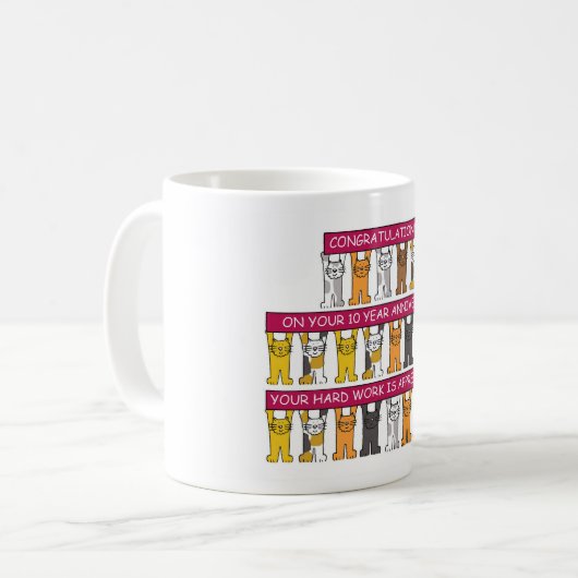 10周年記念おめでとうございます コーヒーマグカップ (正面左)