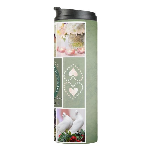 「10周年記念おめでとう」6枚の写真Tin color タンブラー (回転右)