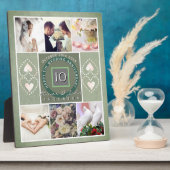 「10周年記念おめでとう」6枚の写真Tin color フォトプラーク (側面)