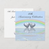 10周年記念のブリキのハート 招待状 (正面/裏面)