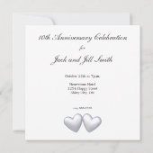 10周年記念のブリキのハート 招待状 (裏面)