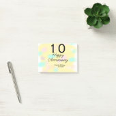 10周年記念のレトロな淡い黄色の名前入りボ ポストイット (オフィス)