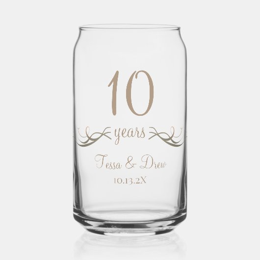 10周年記念の名入れギフト ガラス缶 (正面)