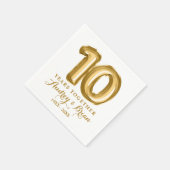 10周年記念の名入れ スタンダードカクテルナプキン (角)