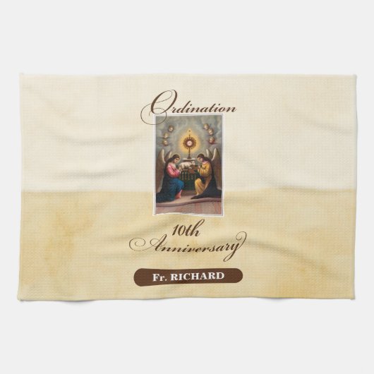 10周年記念の天使をパーソナライズ キッチンタオル (横)