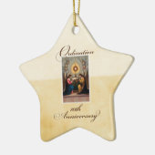 10周年記念の天使をパーソナライズ セラミックオーナメント (左)