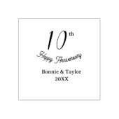 10周年記念の結婚記念日 ピーチパステル 名前 レトロb ラバースタンプ (インプリント)
