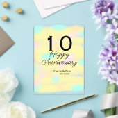 10周年記念の結婚記念日 黄色のパステル 名前 レトロ ボ アクリル招待状 (インサイチュ (ウェディング))