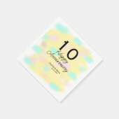 10周年記念の結婚記念日 黄色のパステル 名前 レトロ ボ スタンダードカクテルナプキン (角)