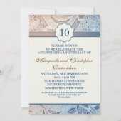 10周年記念の美しい結婚式招待状 招待状 (裏面)